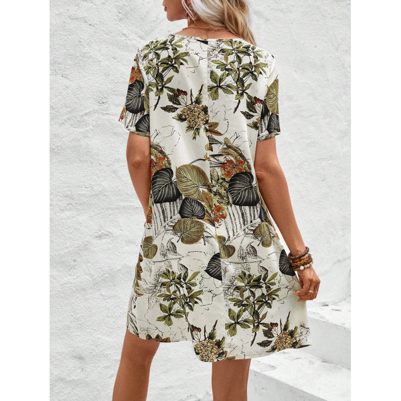 Women's One-Shoulder A-Line Mini Dress with Floral Print