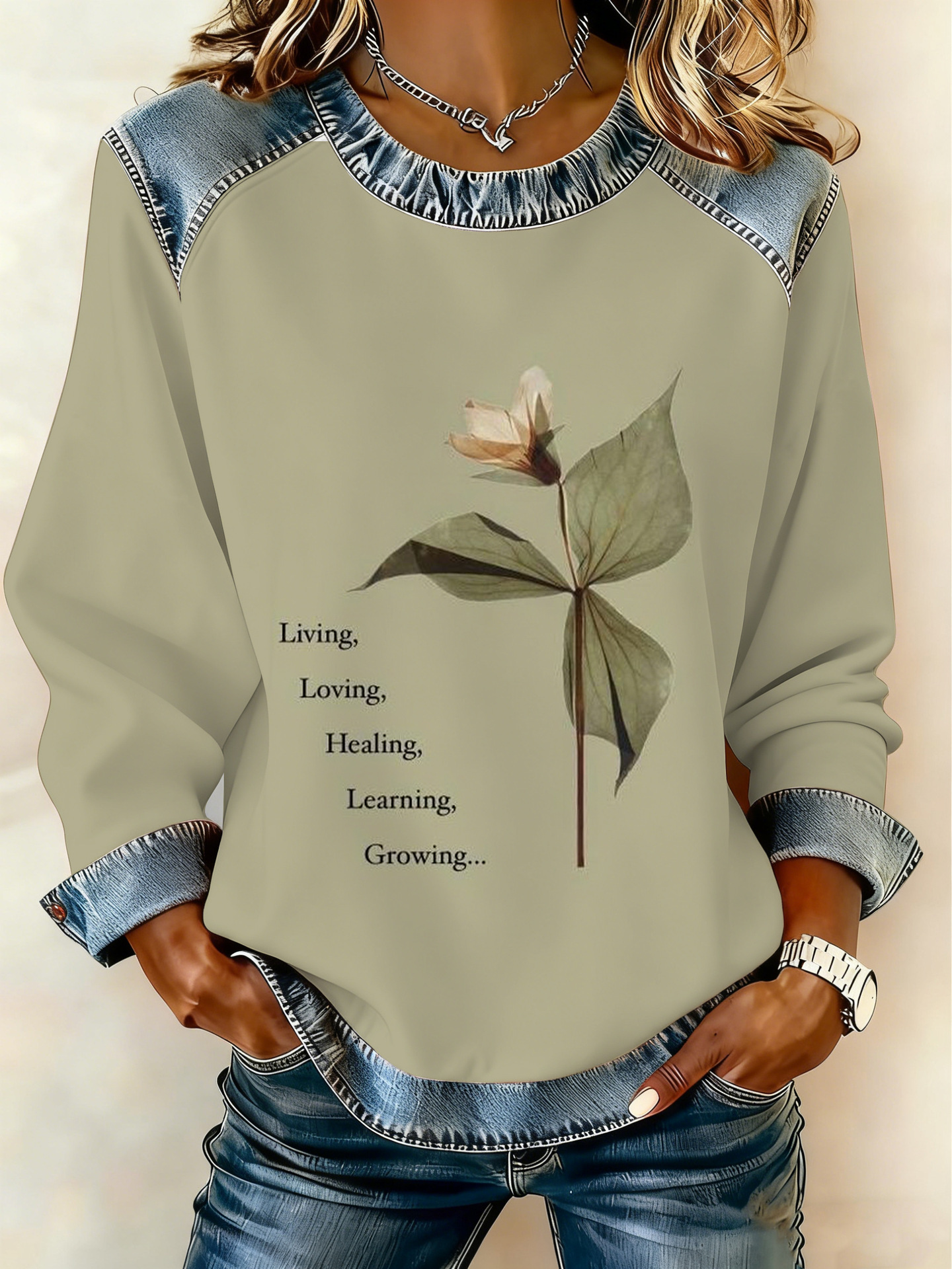 Women's Animal Lion Tiger Print Crewneck Sweatshirt