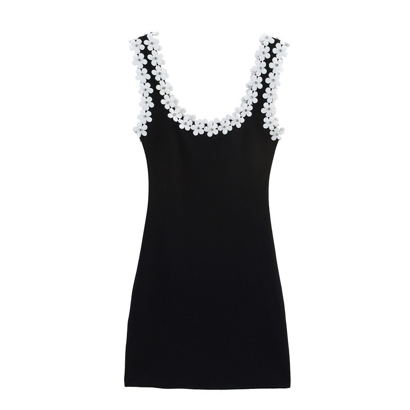 Minimalist Color-Block Slim-Fit Sleeveless Dress