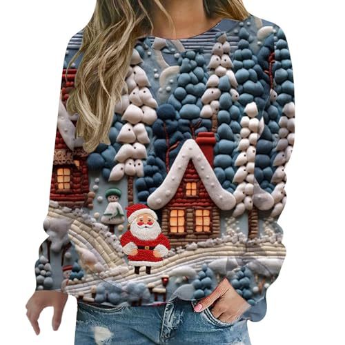 Women's Castle Wine Glass Music Note Print Crewneck Sweatshirt