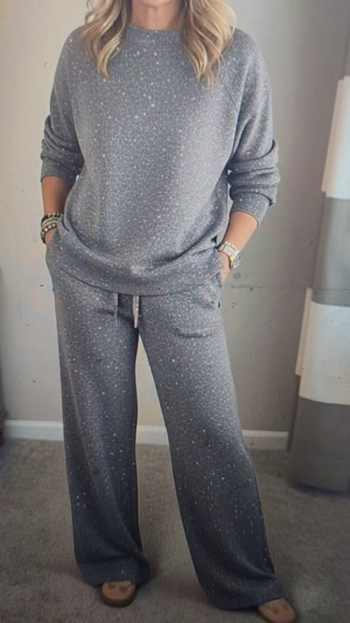 Glitter Sequin Two-Piece Hoodie Set