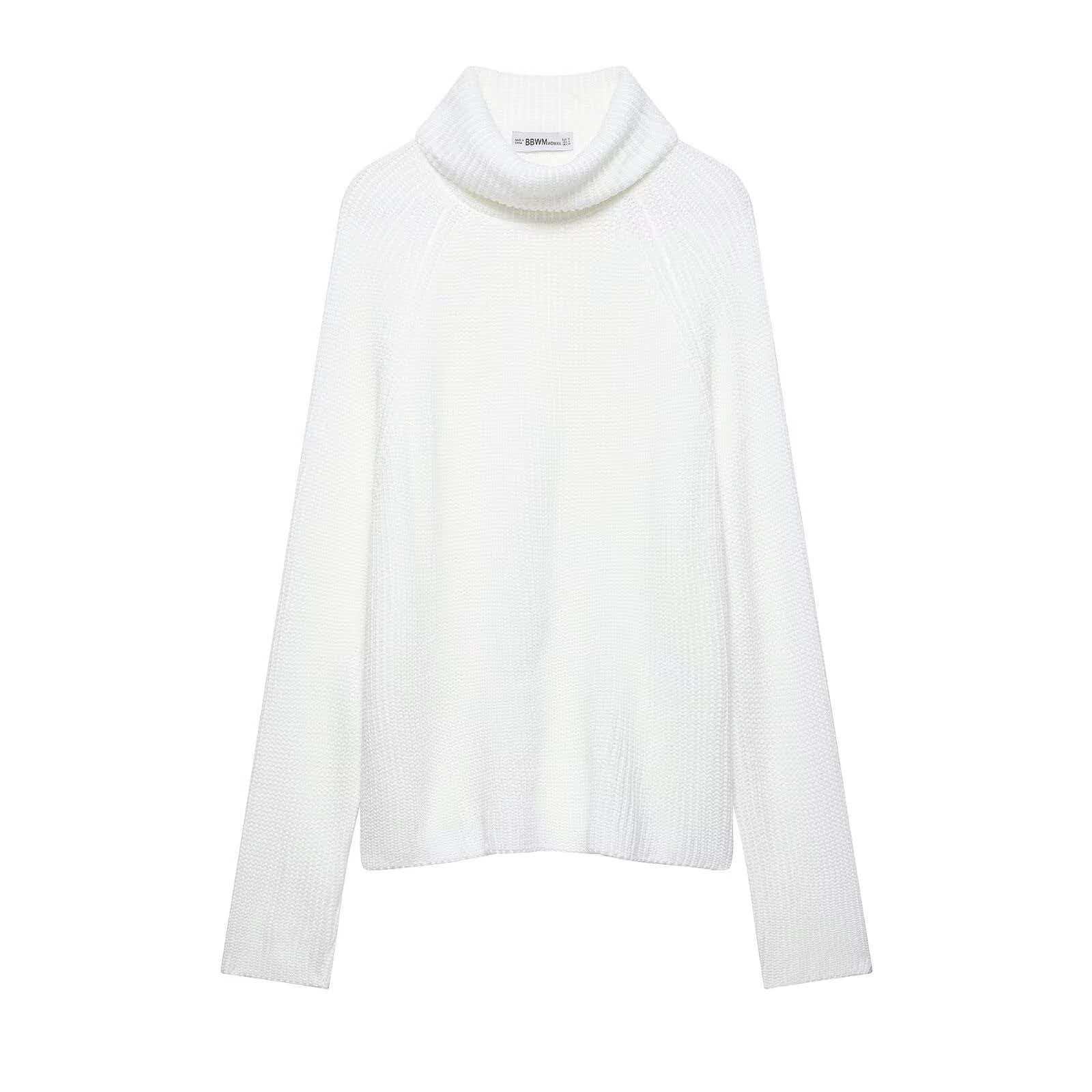 Women's High Neck Split Knit Sweater