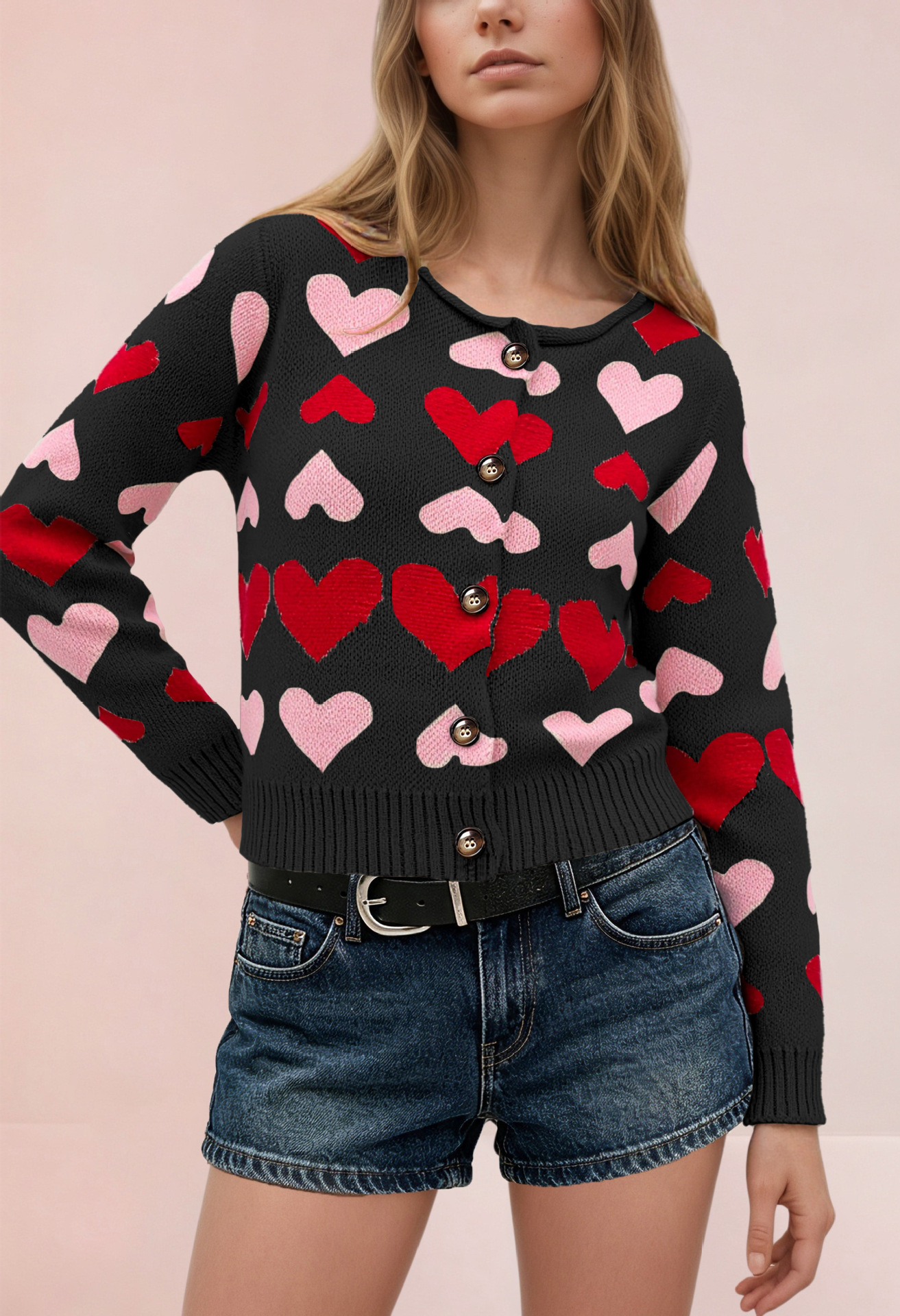 Women's Color-Block Loose Knit Cardigan