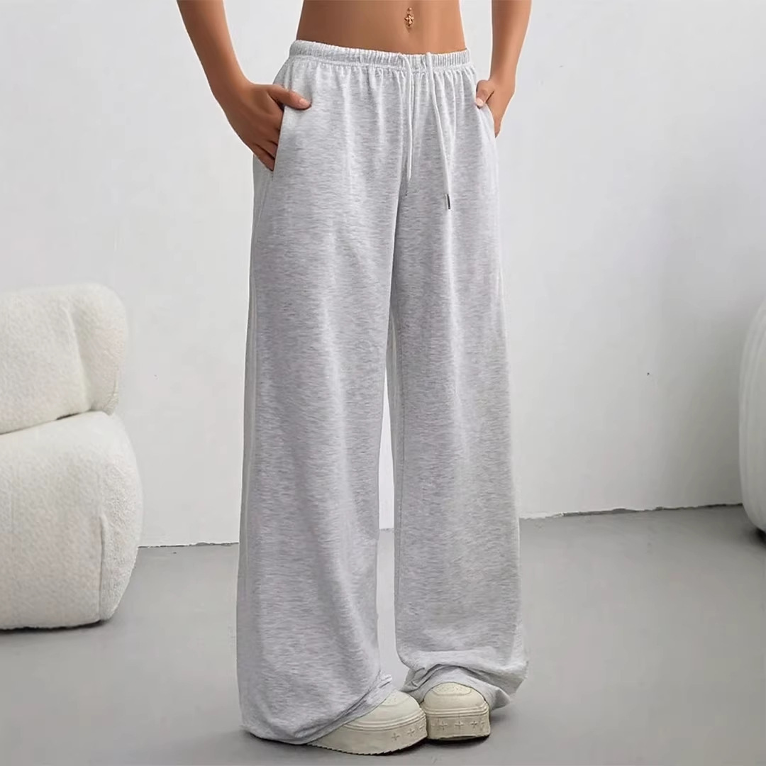 Women's Relaxed Drawstring Wide-Leg Pants