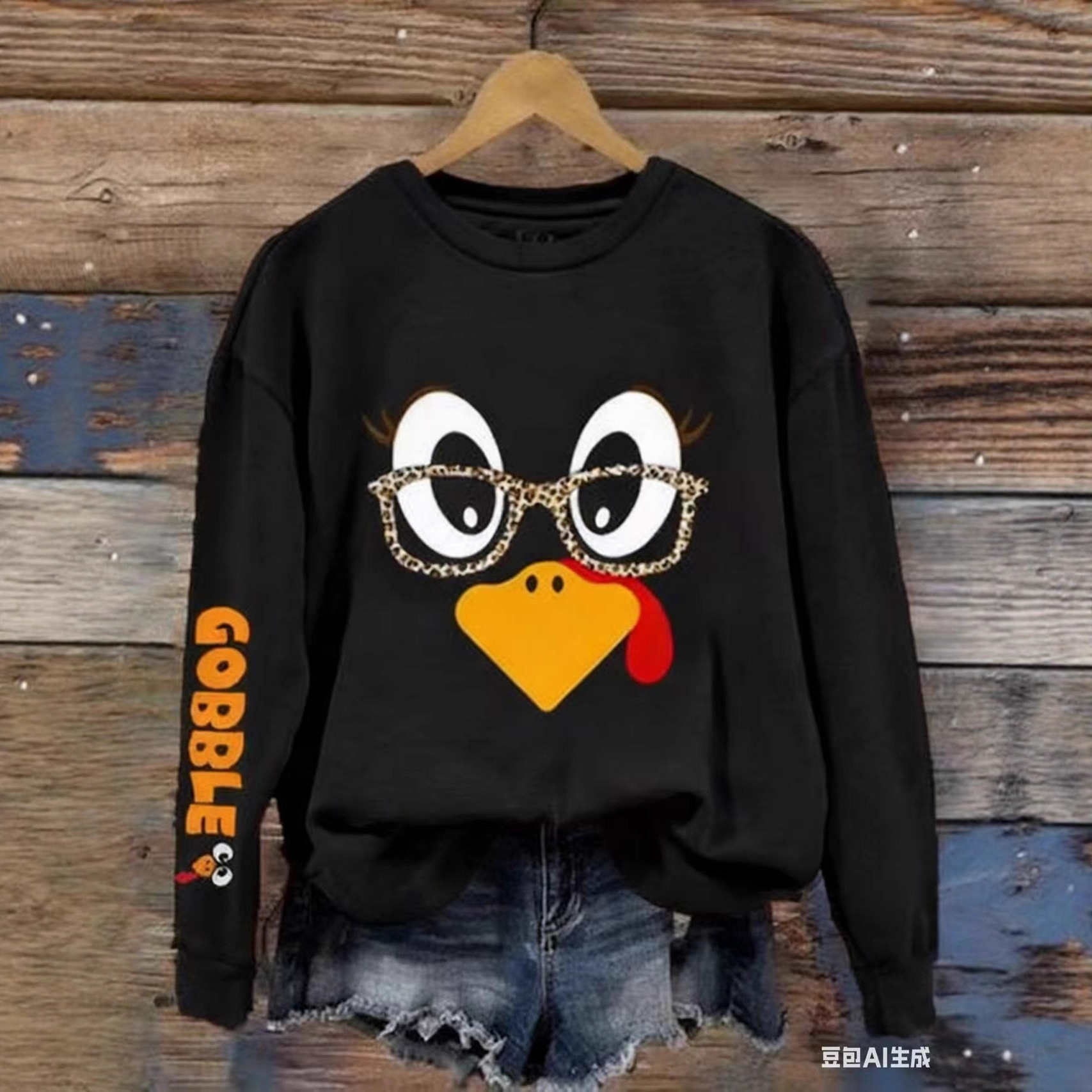 Women's Animal Print Crewneck Sweatshirt