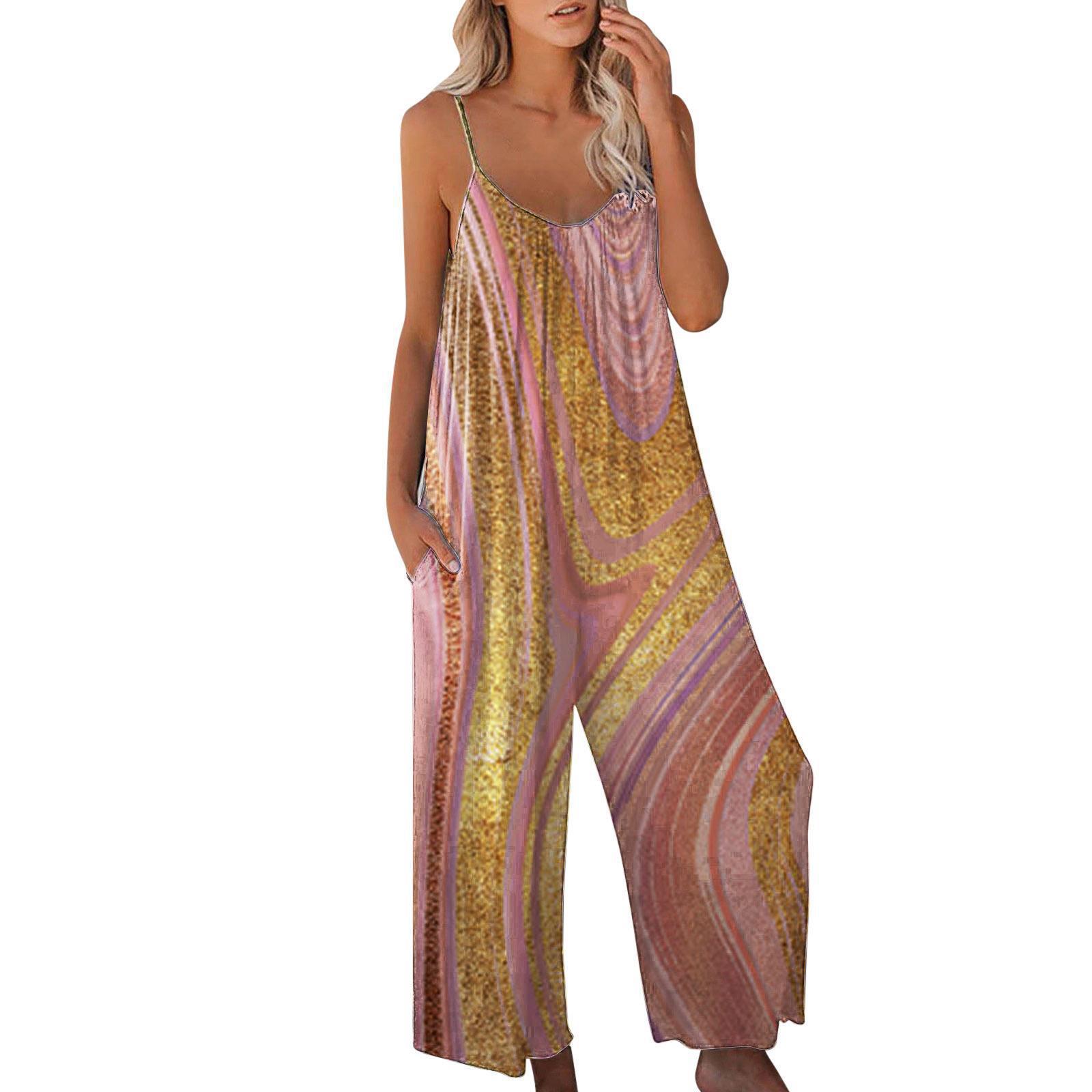 Women's Tie-Dye Wide-Leg Cami Jumpsuit