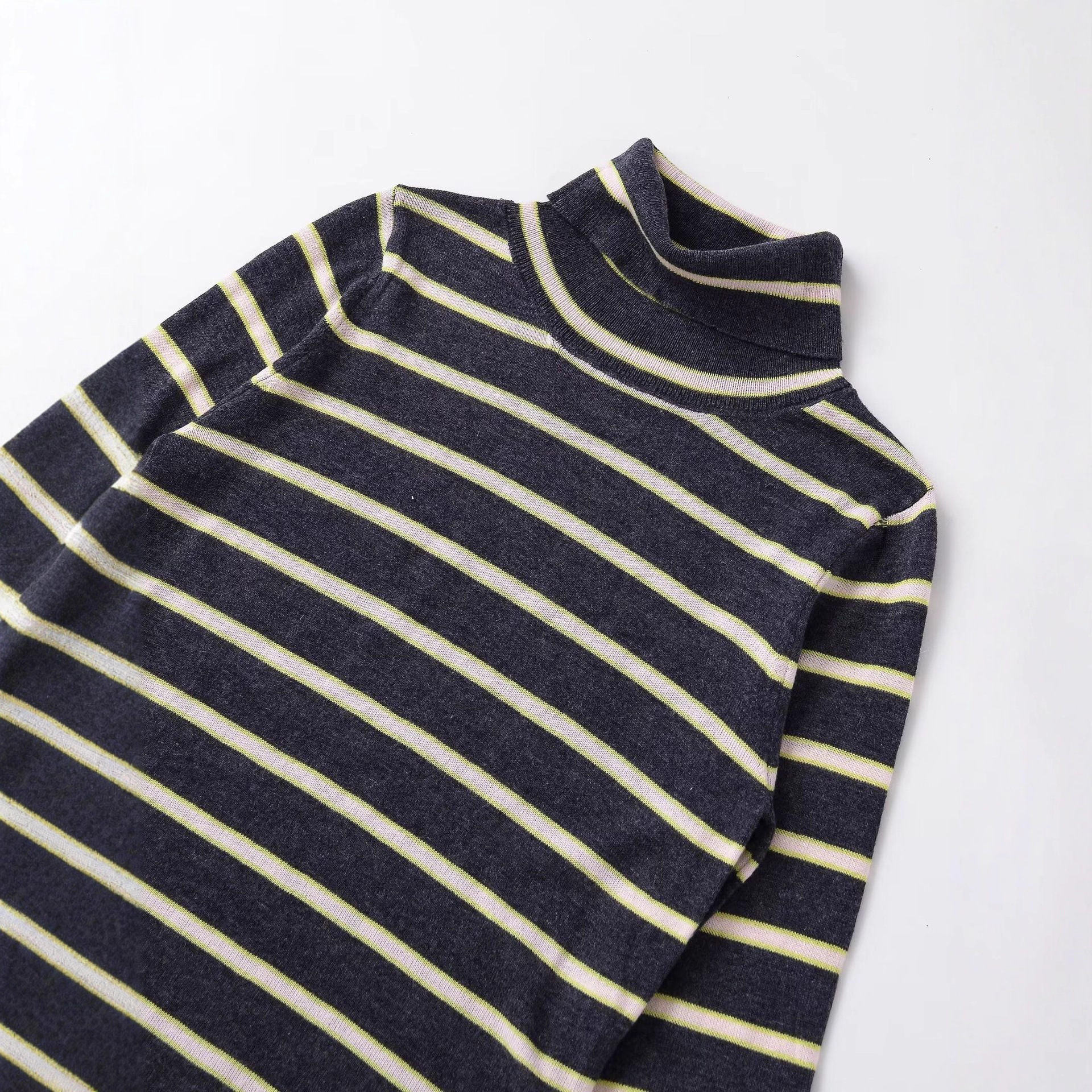 Women's Mock Neck Striped Knit Sweater