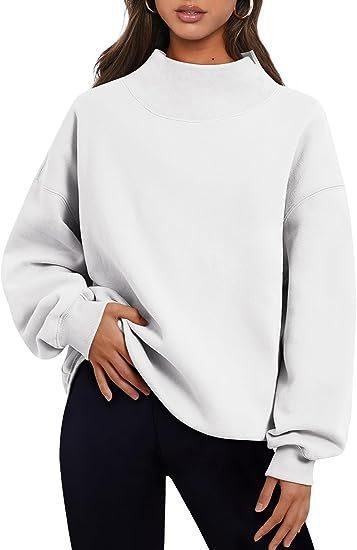 Women's Fleece-Lined Sweatshirt Half Turtleneck Loose Fit