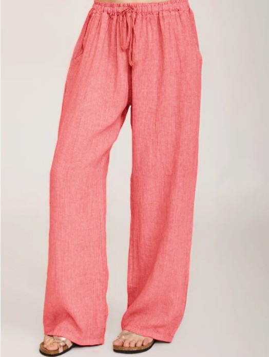 Women's Casual Loose Drawstring Wide-Leg Pants