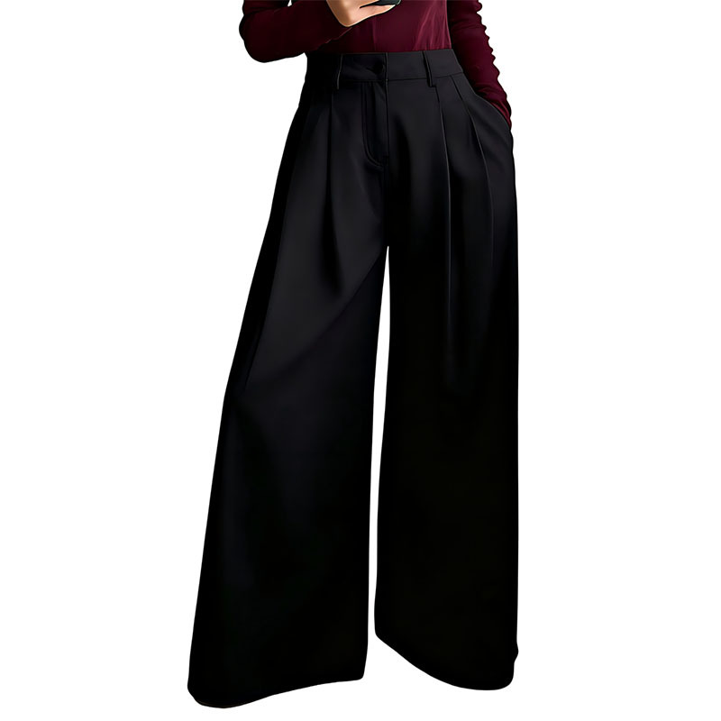 Women's White Wide-Leg High-Waist Jeans Loose Straight-Leg