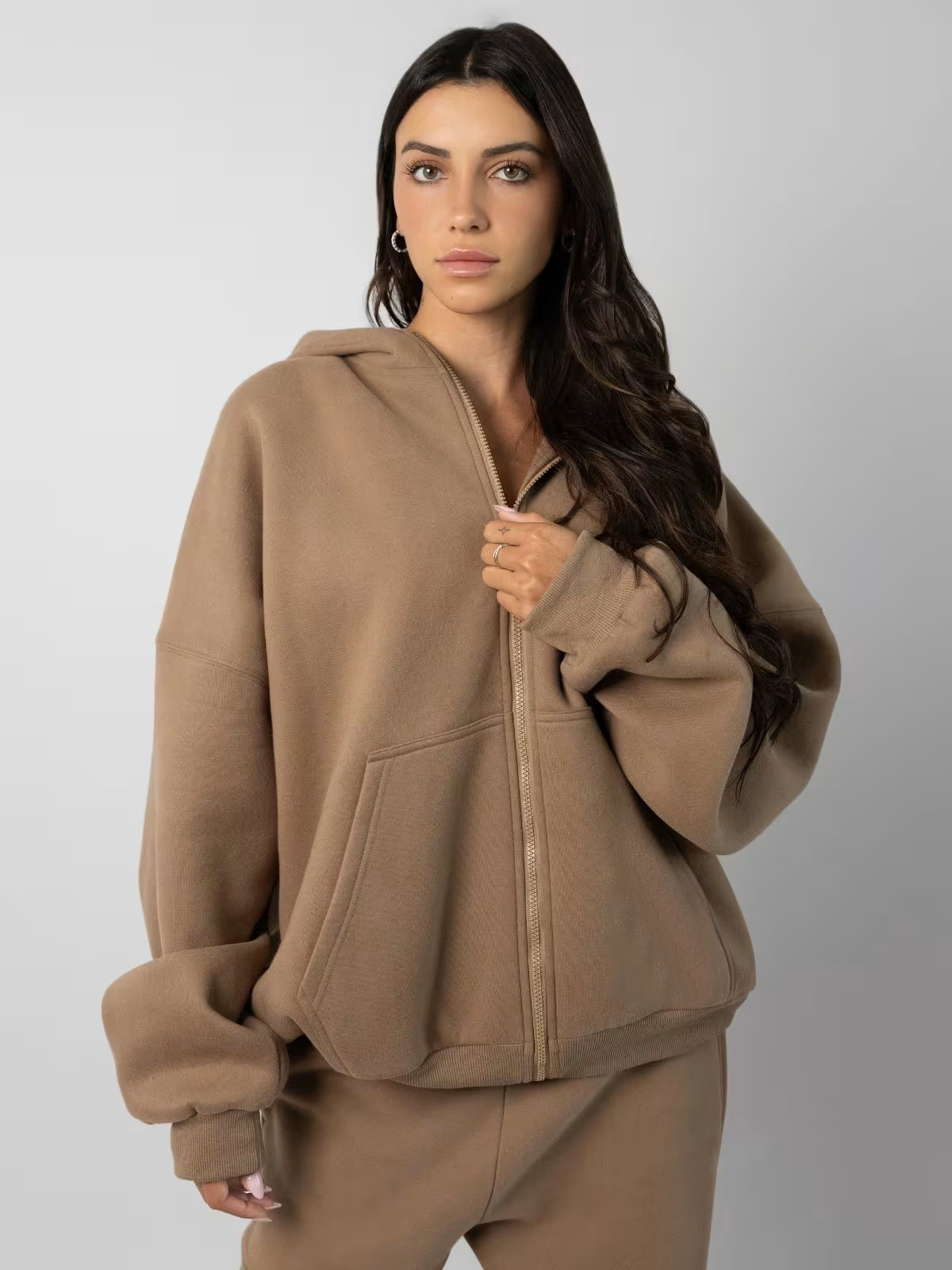 Women's Hooded Zip Cardigan and Pants Set Casual Two-Piece Tracksuit