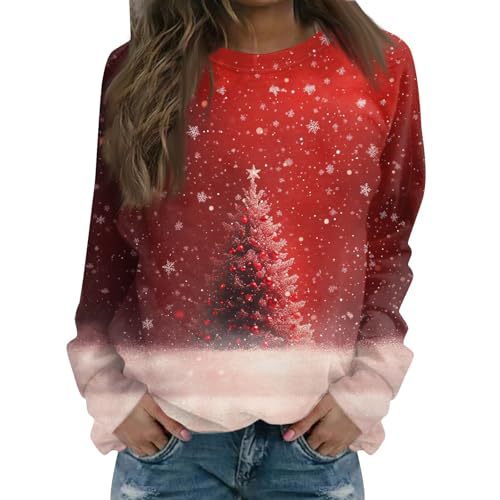 Women's Christmas Snowman Reindeer Print Sweatshirt