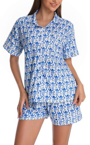Women's Cuban Collar Polka Dot Print Short Sleeve Top Set