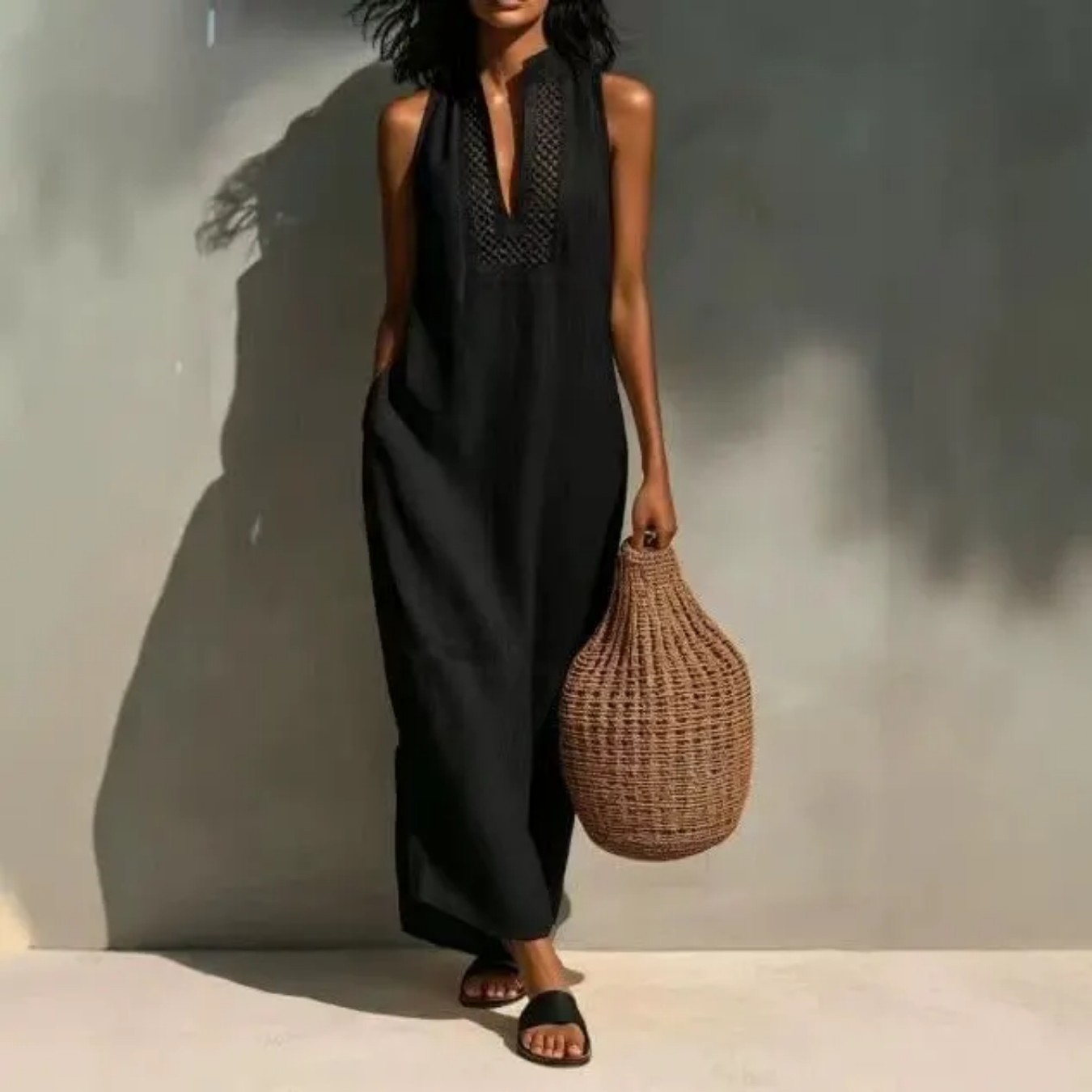 Women's Summer Sleeveless 3D Print Halter Neck Dress