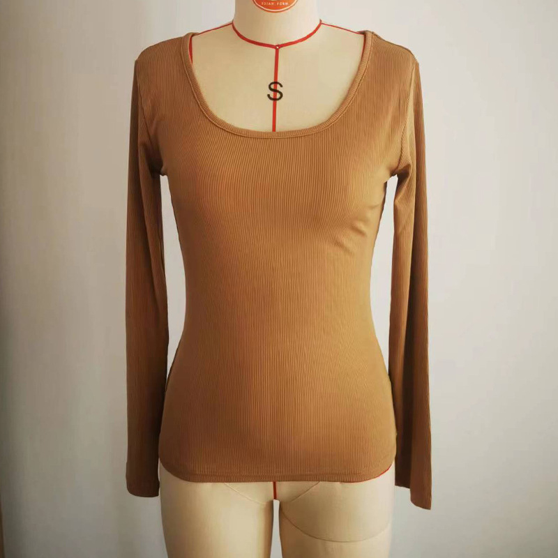 Ribbed U-Neck Long-Sleeve Bodycon Mini Dress