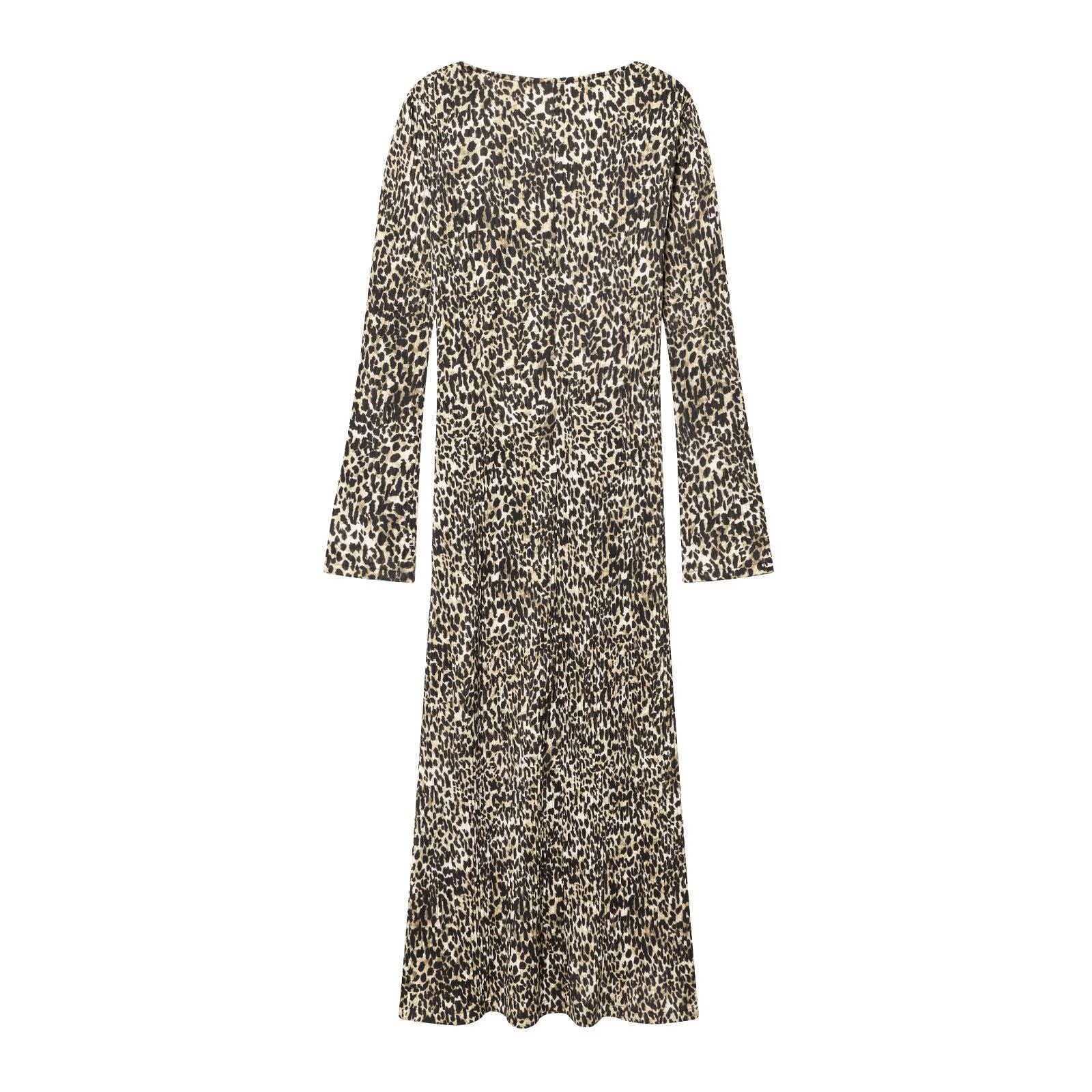 Women's Summer V-Neck Pleated Print Dress