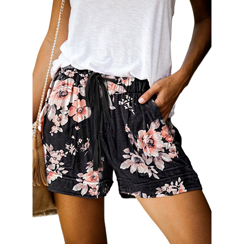 Women's High-Waist Tie-Waist Wide-Leg Casual Shorts
