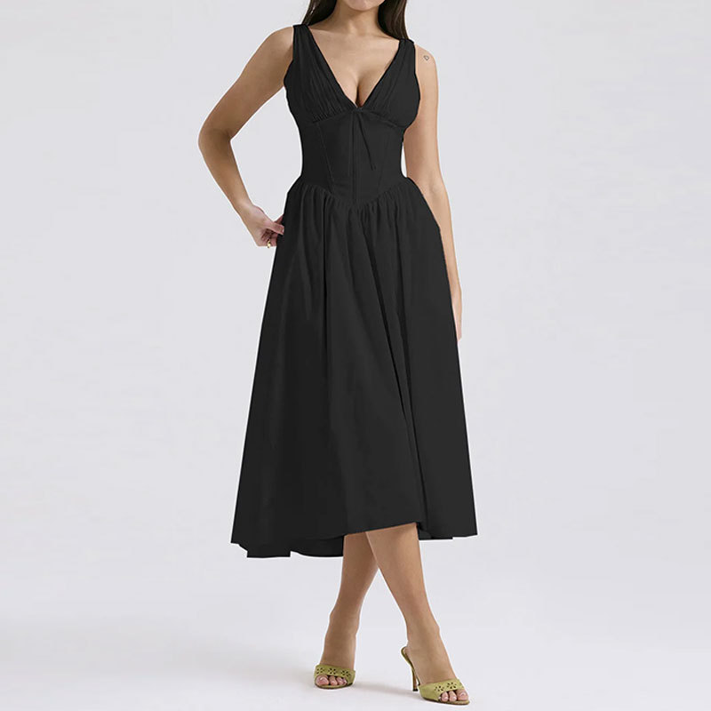 Women's Off-Shoulder Floral Print Cami Maxi Dress with Pleated Details