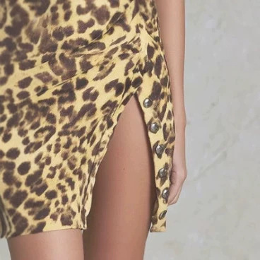 Retro Western Faux Suede Leopard Print Mini Skirt with Side Slit