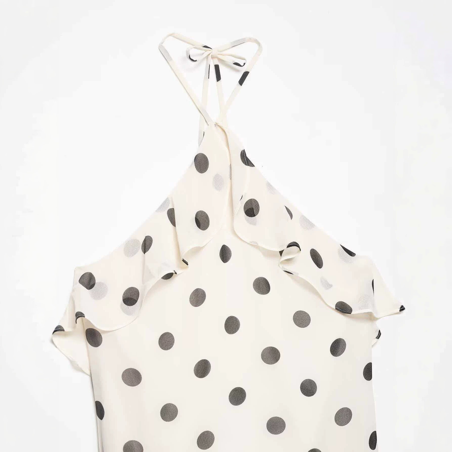 Women's Polka Dot Irregular Cami Dress Sleeveless Slim Fit