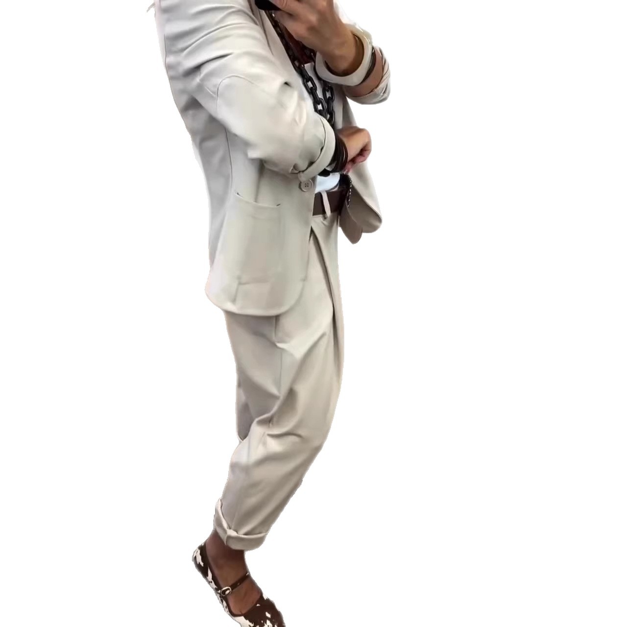 Women's Casual Commuter Blazer and Pants Set