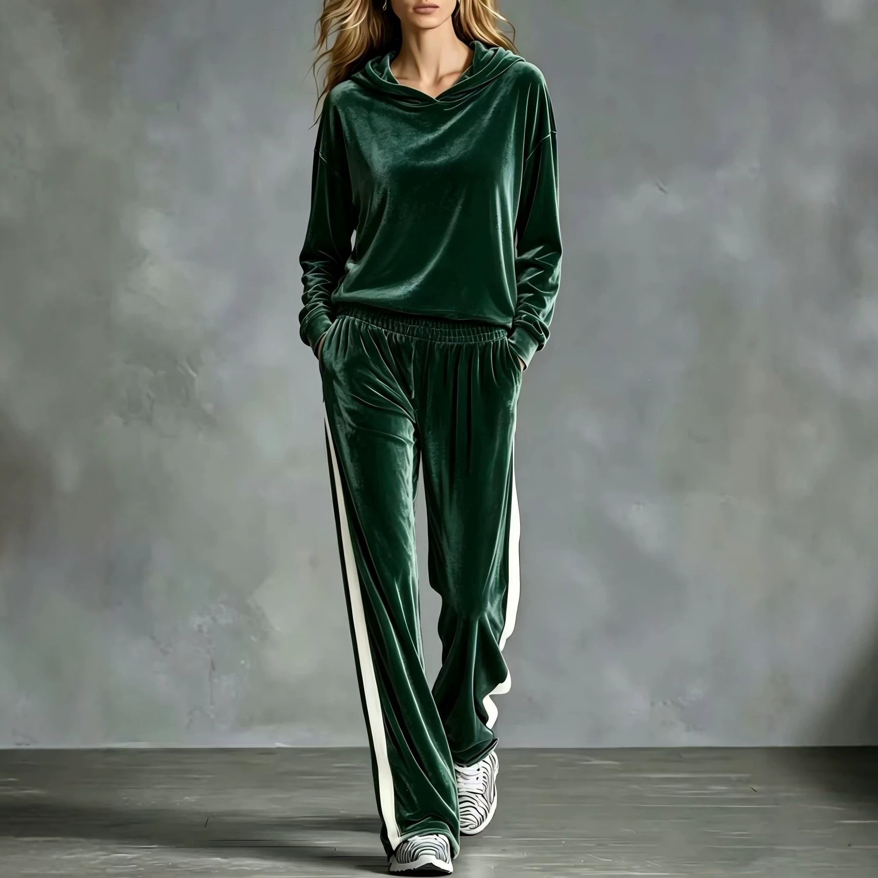 Women's Casual Loose Long Sleeve Top and Pants Two-Piece Set