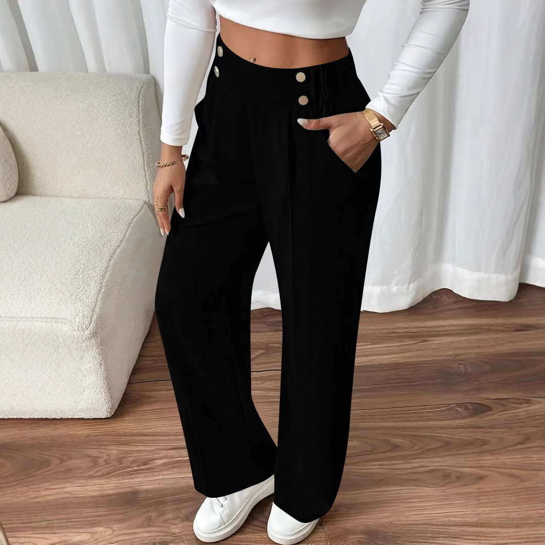 High-Waist Straight-Leg Loose Casual Pants for Women