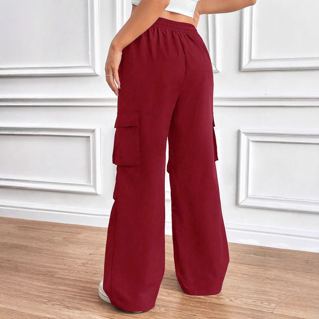 Women's High-Waist Drawstring Cargo Pants Loose Fit