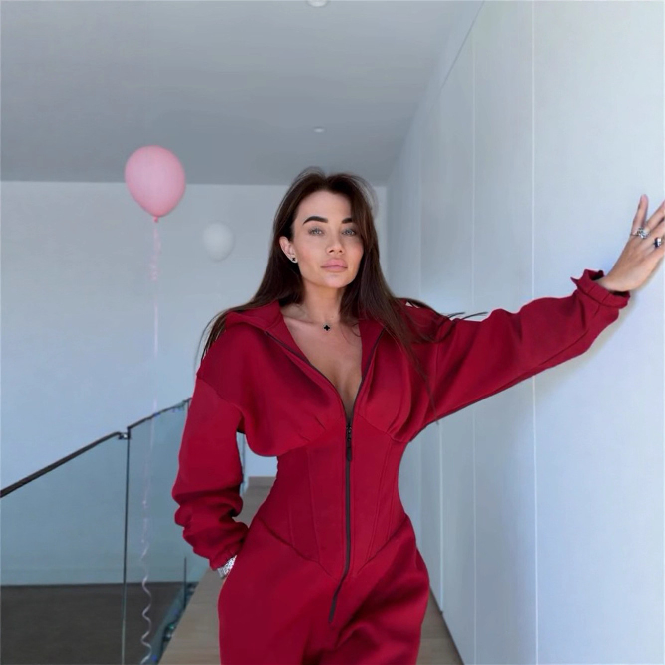 Women's Hooded Jumpsuit Long Sleeve Slim Fit Casual Streetwear
