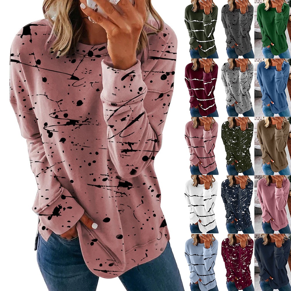 Women's Loose Fit Graffiti Print Pullover Hoodie