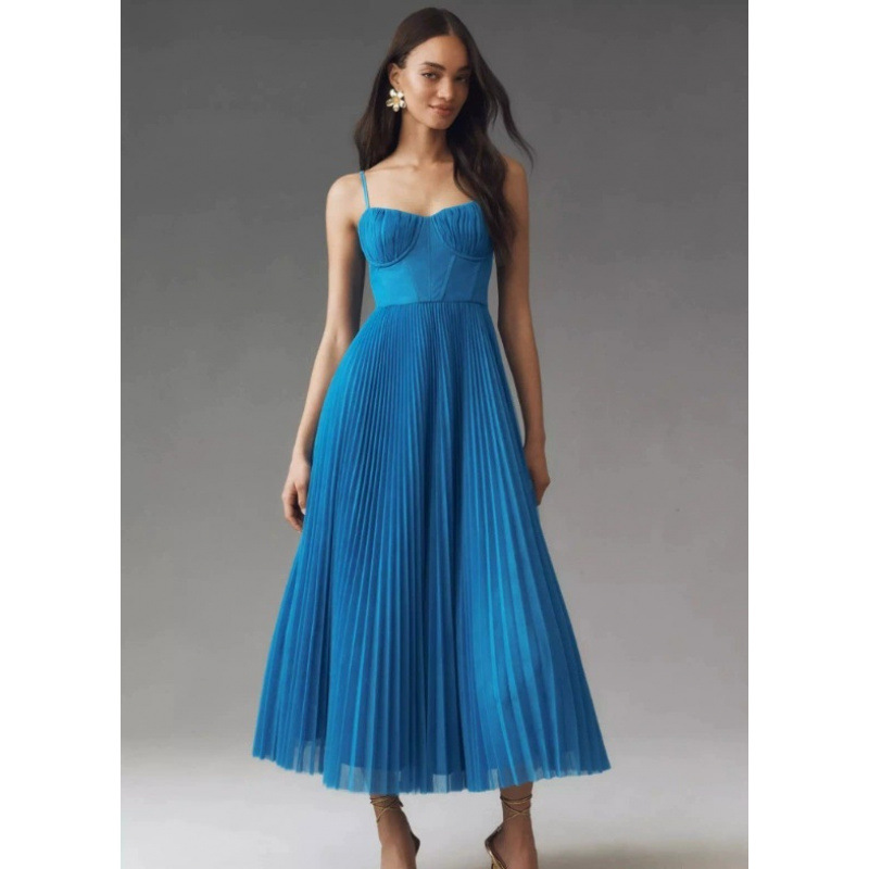 Sleeveless V-Neck Open-Back Ruched A-Line Evening Dress