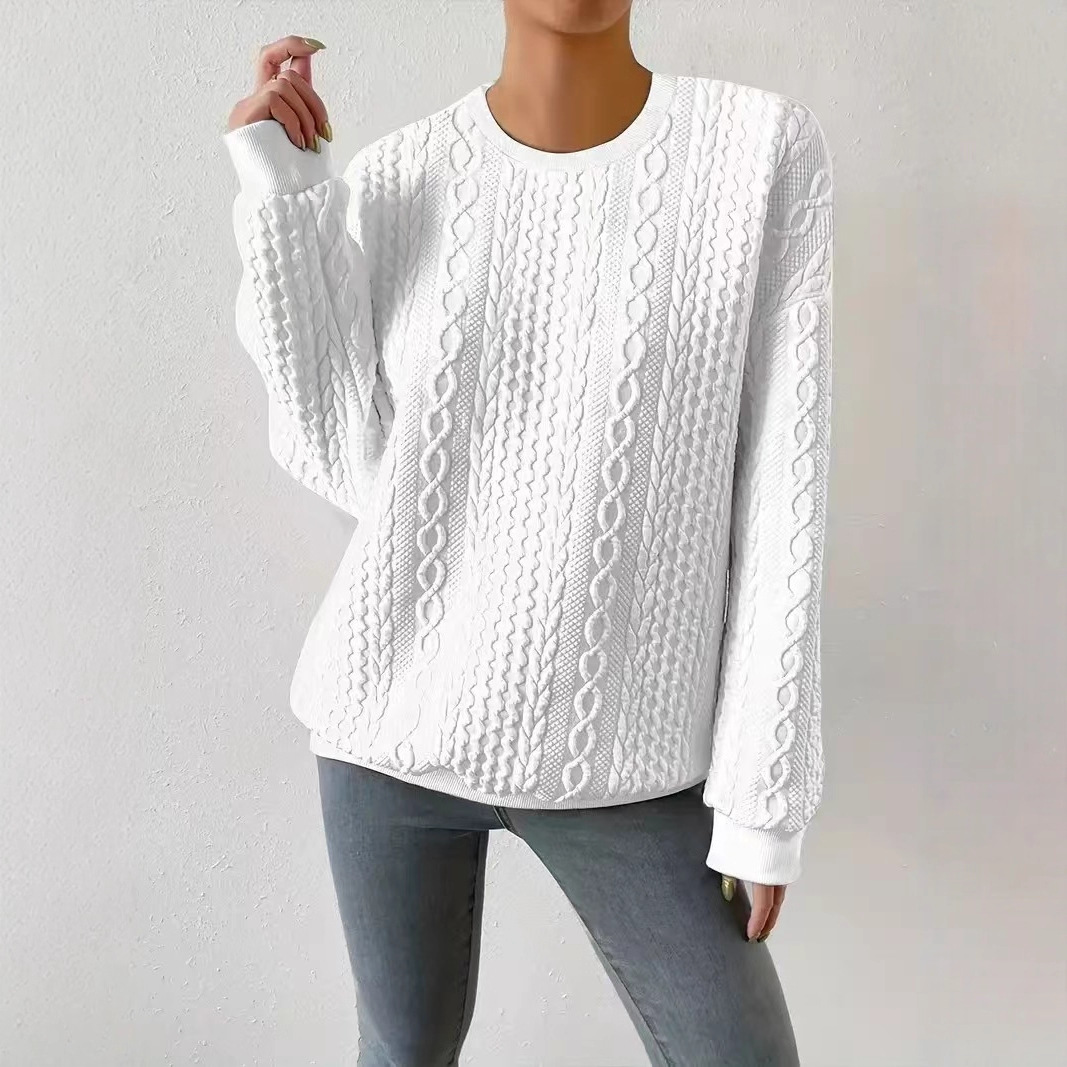 Women's Oversized Crewneck Long-Sleeve Sweatshirt Relaxed Fit Pullover