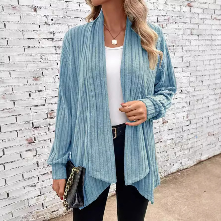 Women's Solid Color Loose Cardigan Sweater Coat