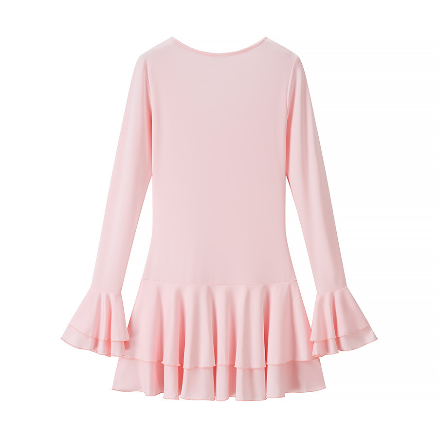 Pure Desire Style Knit Dress V-Neck Flare Sleeve A-Line Short