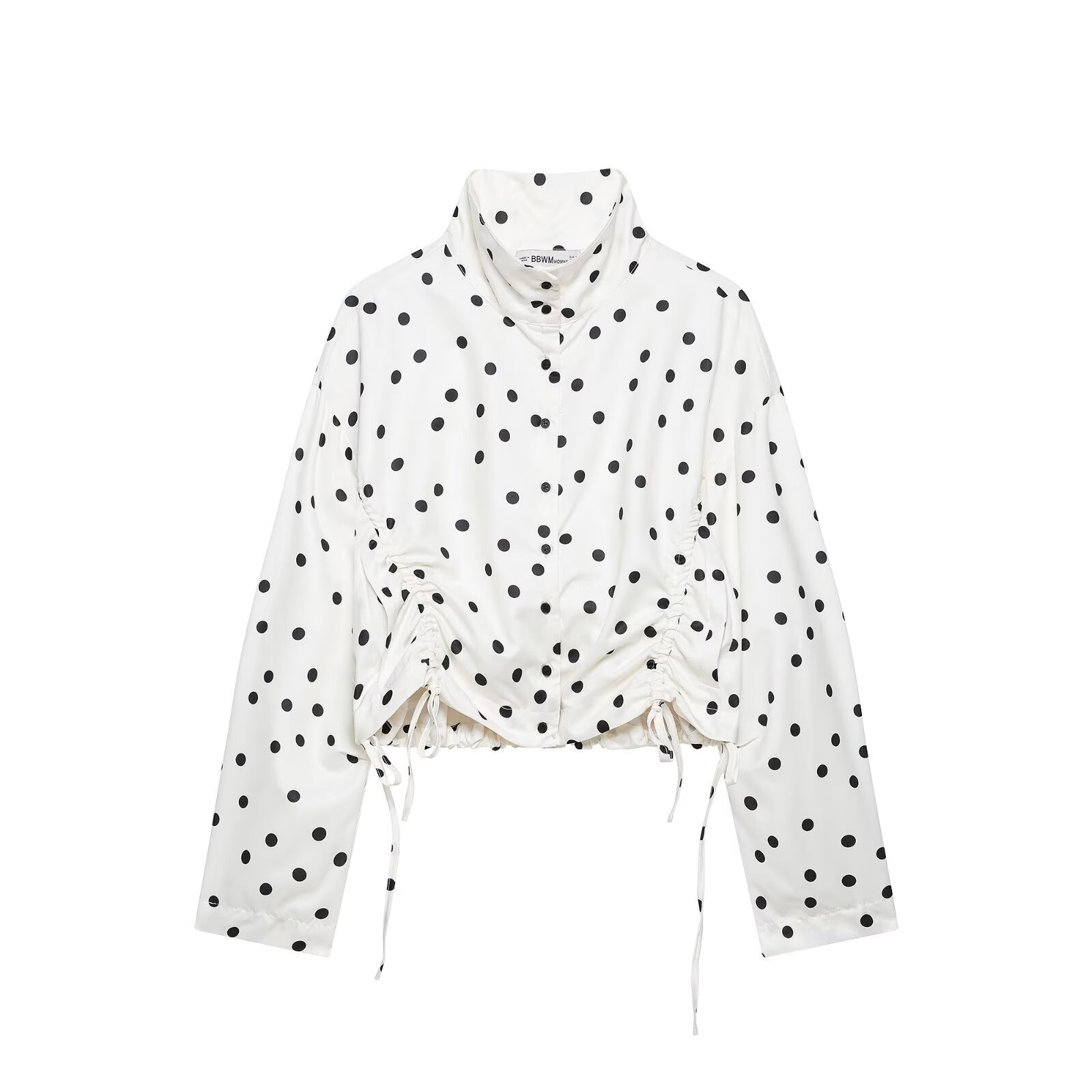 Women's Polka Dot Pleated Jacket and Shorts Set