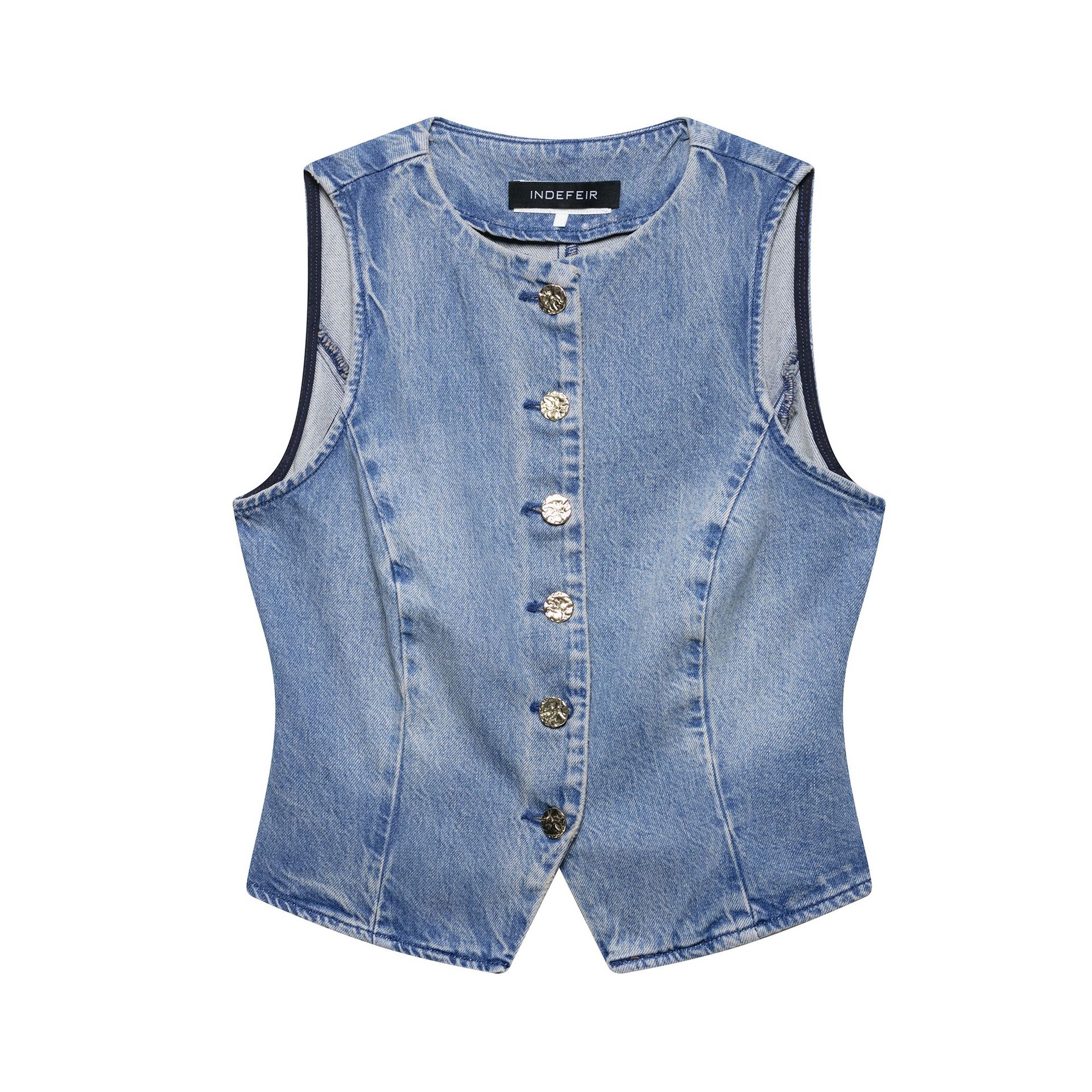 Women's Denim Vest and Pants Set Casual Streetwear