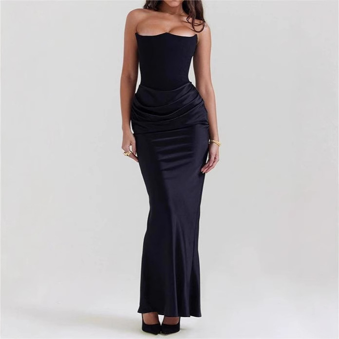 Women's Strapless Backless Bodycon Evening Dress