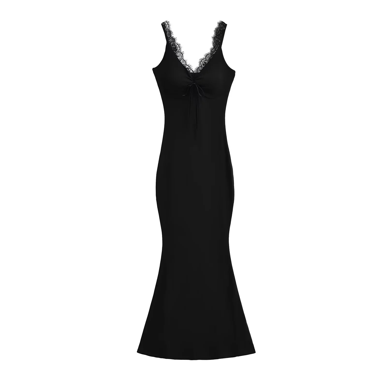 Women's Sleeveless V-Neck Bodycon Mermaid Dress with Padded Bust