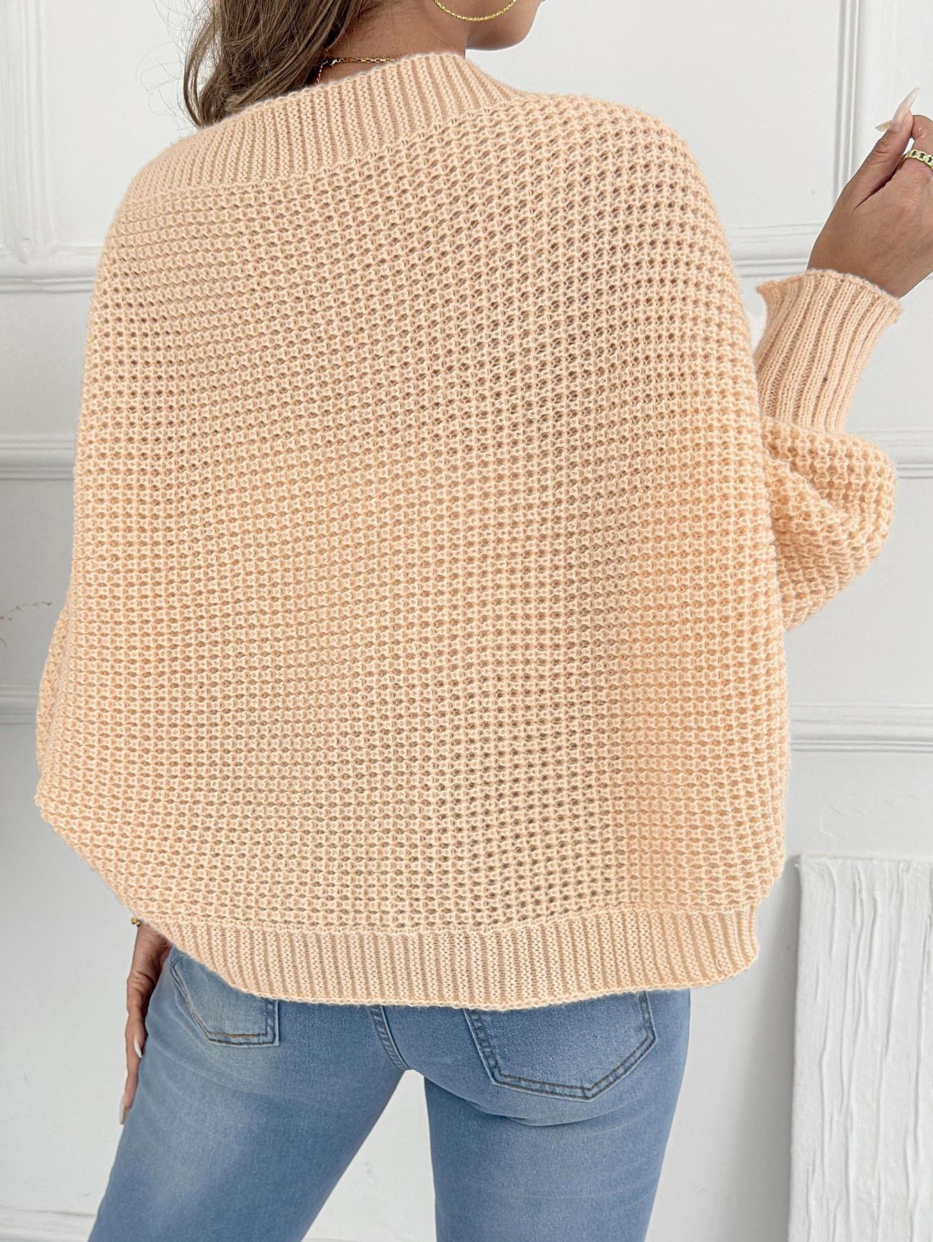 Women's Loose Knit Cardigan Asymmetric Shawl Collarless Long Sleeve