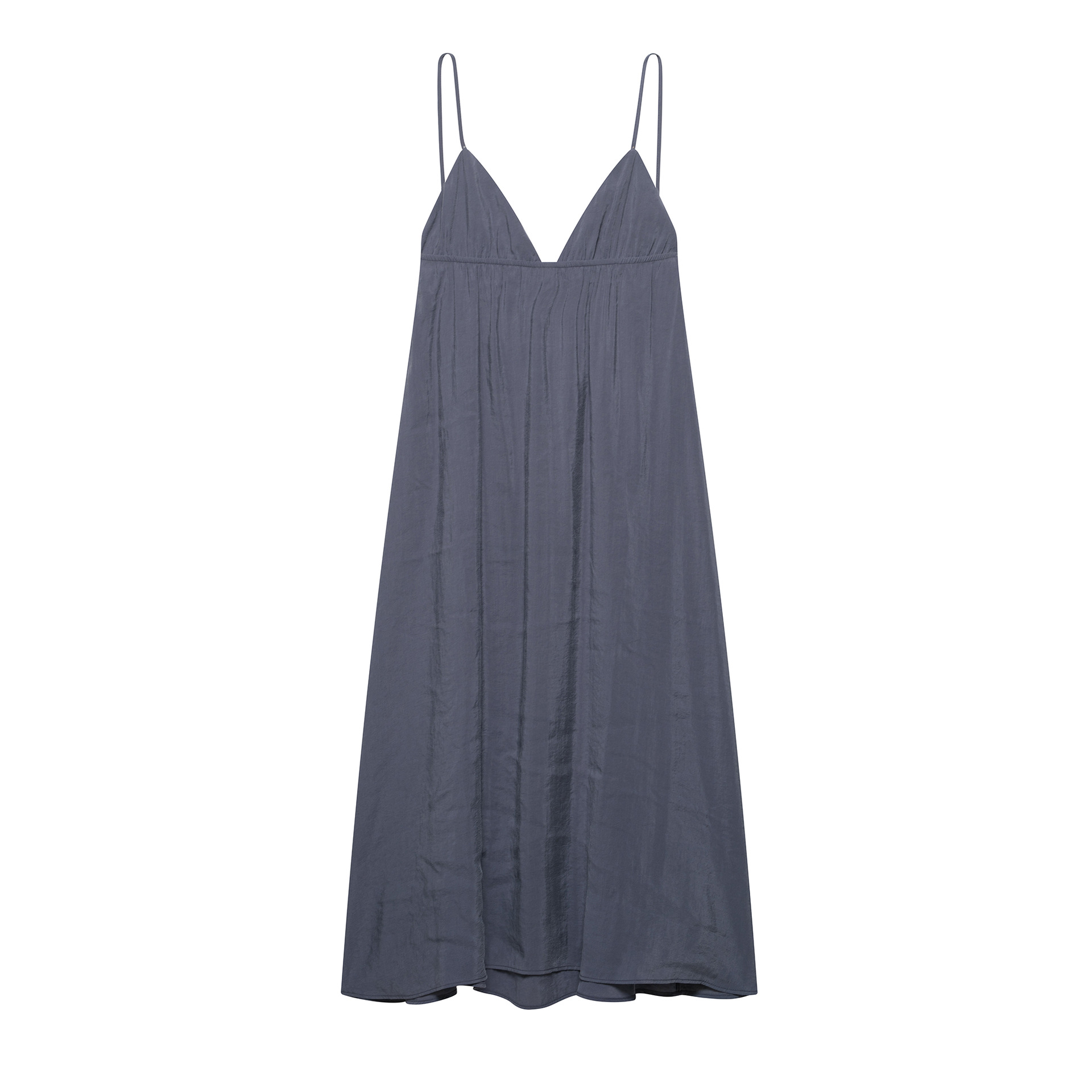 V-Neck Cami A-Line Midi Dress with Belt