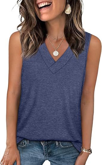 Women's V-Neck Sleeveless Casual Tank Top