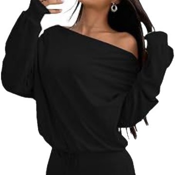 Solid One-Shoulder Long-Sleeve Top & High-Waist Flared Wide-Leg Pants Set