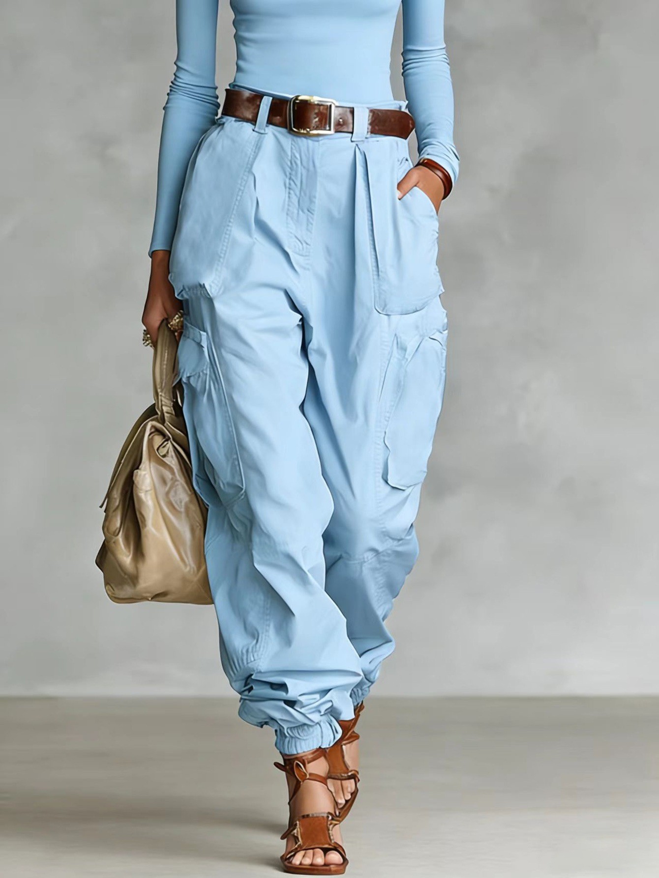 Multi-Pocket Wide-Leg Cargo Pants Streetwear Loose Fit