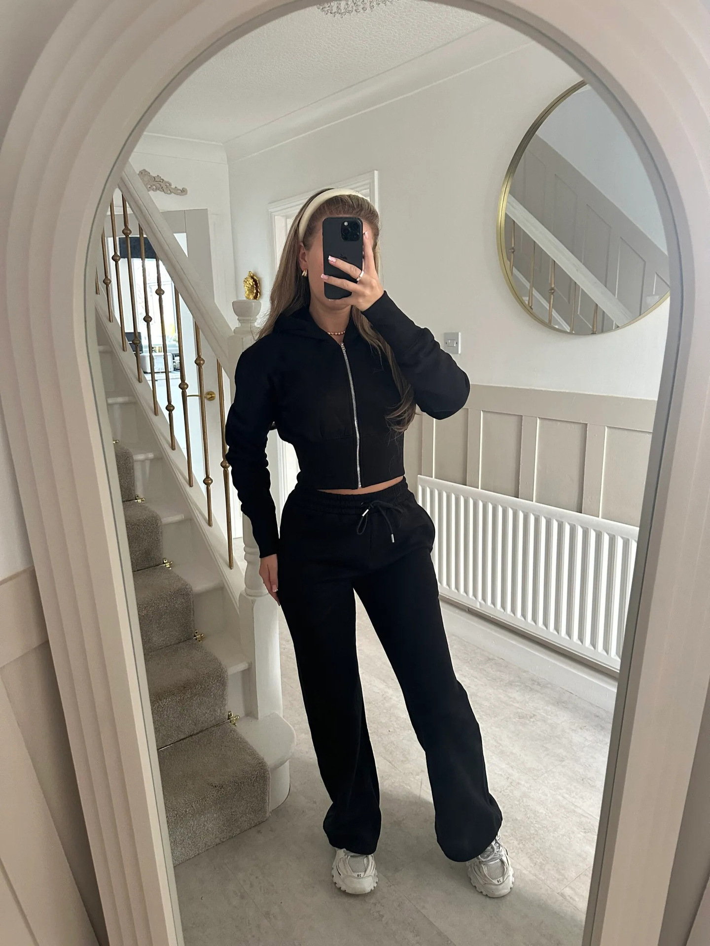 Women's Solid Color Hooded Cardigan and Straight-Leg Pants Set Casual Knit Two-Piece