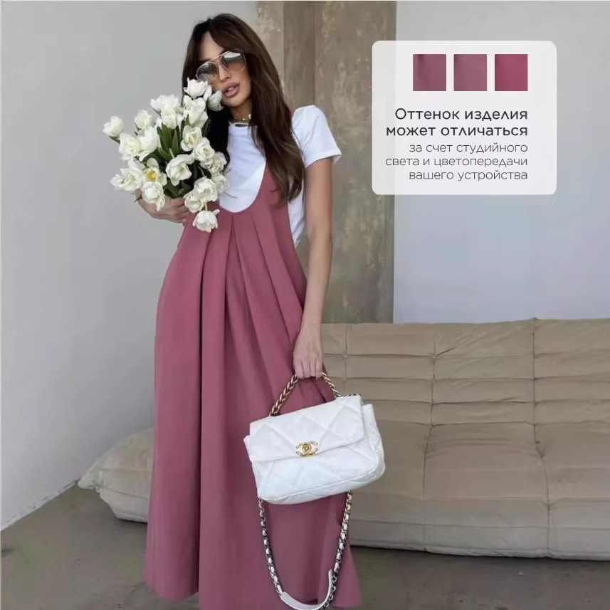 Bohemian U-Neck Sleeveless Long Dress with Loose Waist