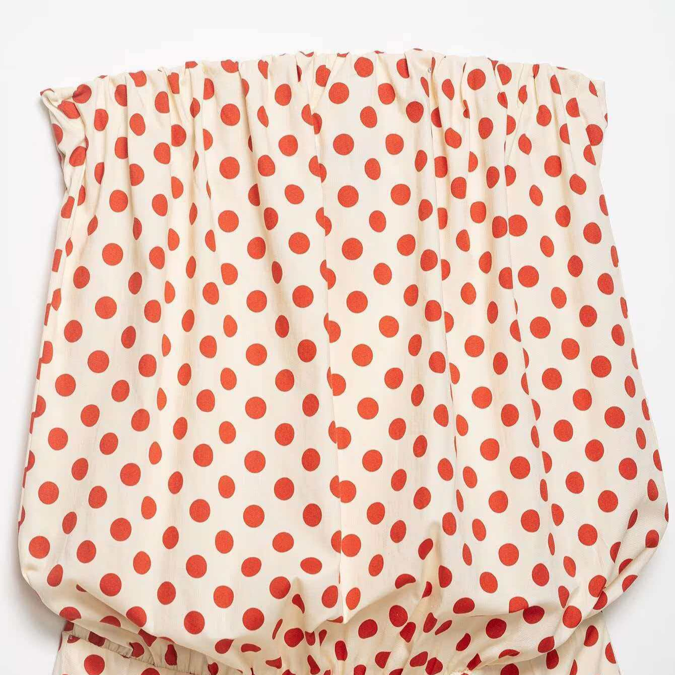 Red Polka Dot Strapless Bodycon Mini Dress