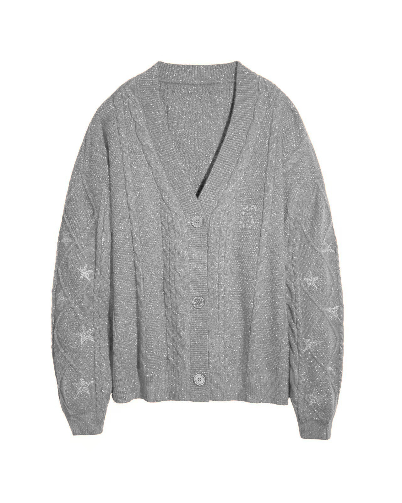 Orange Star Embroidered Cardigan Sweater