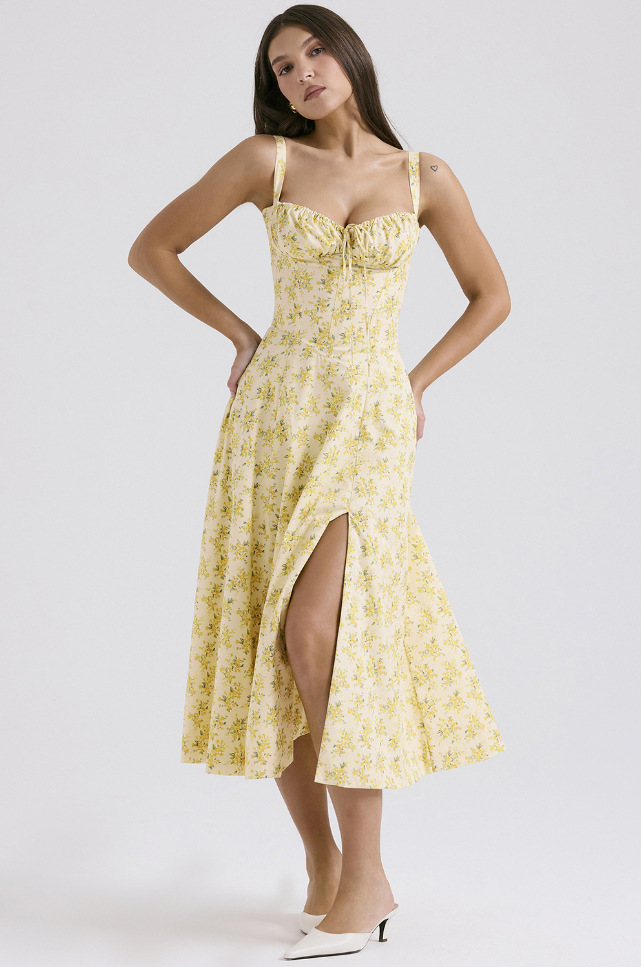 Women's Sleeveless A-Line Midi Dress Solid Color Commuter Style