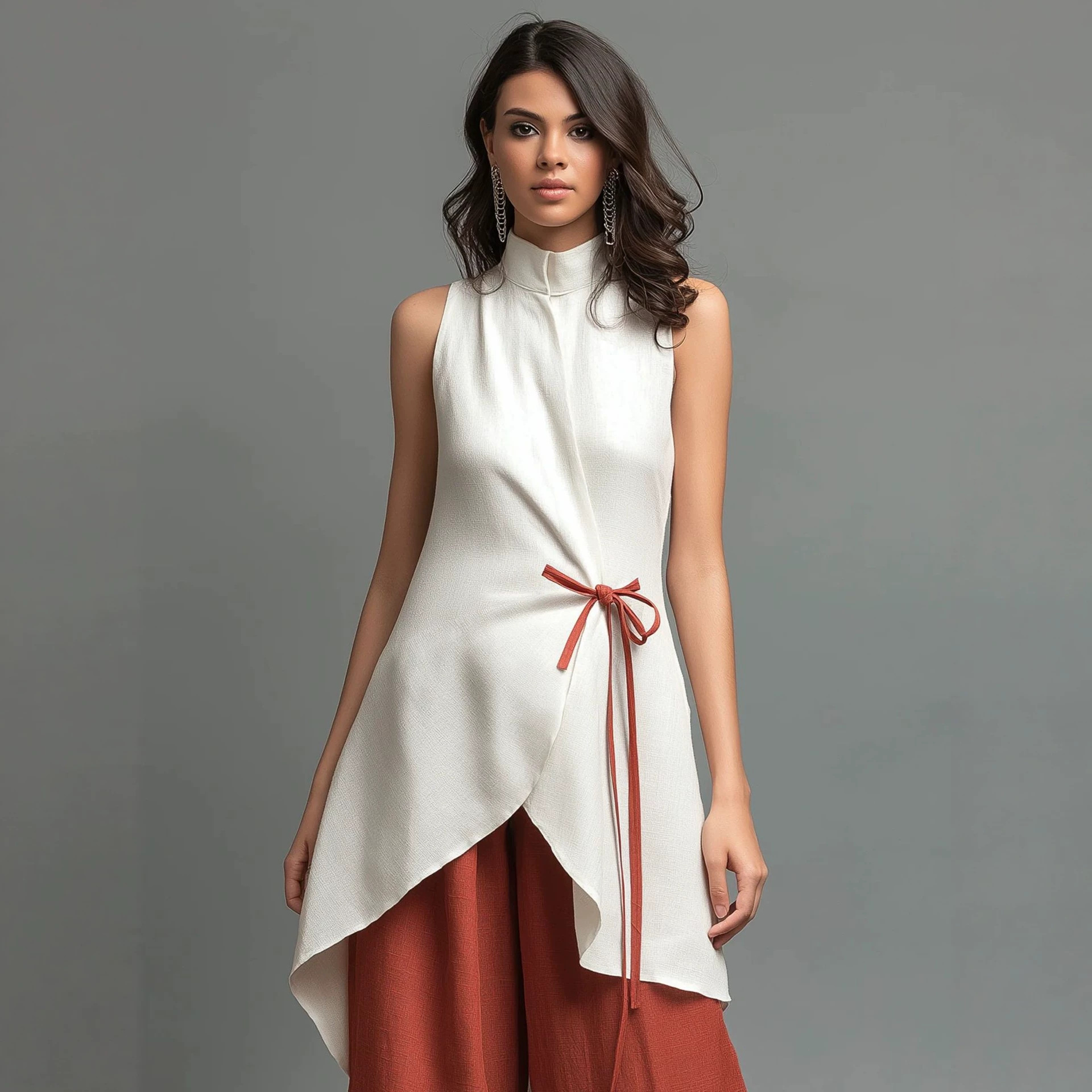 Women's Sleeveless Top and Wide-Leg Pants Set
