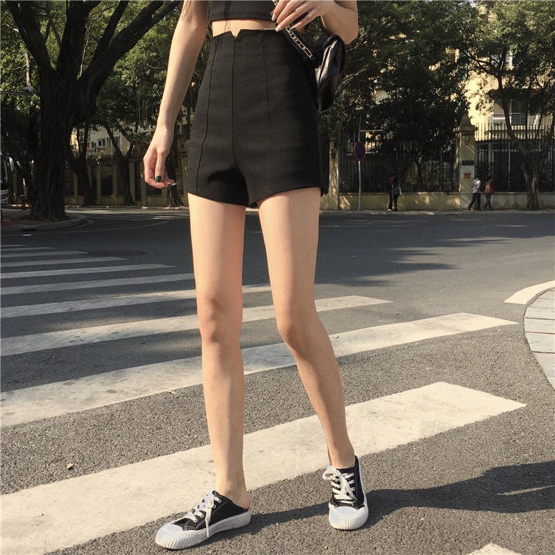 High-Waisted Black Shorts for Women, Slimming Stretch Booty Shorts